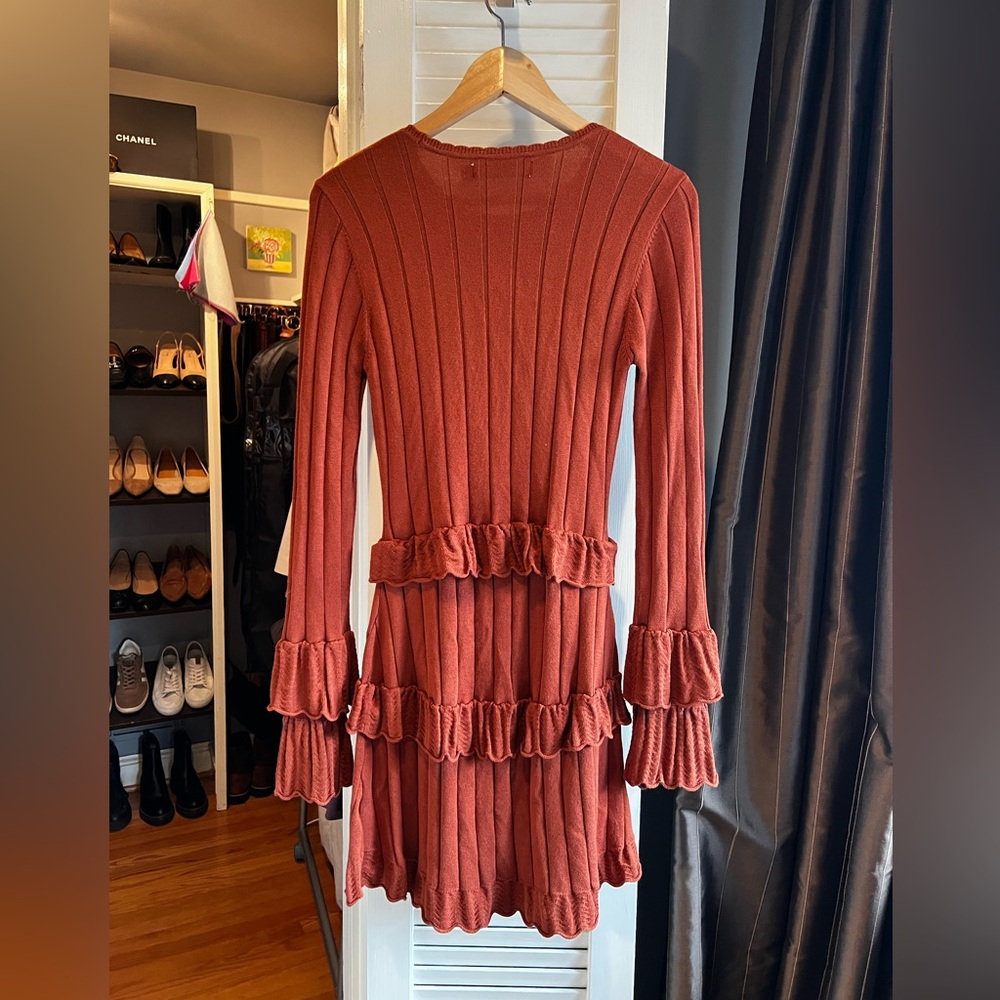 Rachel Parcell Rib Mini Dress with Pointelle Ruffles - Picture 8 of 8